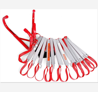 Échelle à corde pliable en aluminium portable pour évacuation d'urgence à domicile avec crochets
