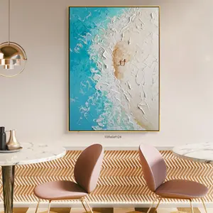 カスタムリビングルームホーム装飾カラーアートワーク3D手描き厚い質感の壁アート海景絵画