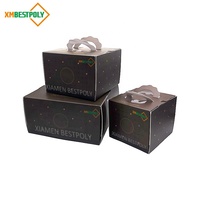 Boîte d'emballage en papier pour gâteau au fromage de 10 pouces avec poignée, impression personnalisée du logo, pour gâteaux de fête, emballage cadeau en carton