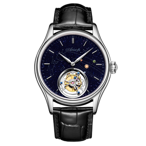 นาฬิกาข้อมือ AESOP Flying Tourbillon Movement สำหรับผู้ชาย ดีไซน์โครงกระดูก เครื่องจักรกลหรูหรา กันน้ำ พร้อมกระจกแซฟไฟร์ จัดส่งแบบดรอปชิปปิ้ง - Product Image 1
