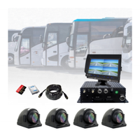 Caméra DVR de voiture 4 canaux avec enregistrement vidéo en temps réel, GPS 4G, ADAS/DSM/BSD, 360°, pour autocar, fourgonnette, camion