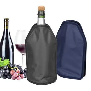 Sac de glace poignée portable Gel étanche bouteille de glace manchon de refroidisseur de vin