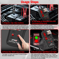 Testeur de relais de voiture JFIND JF107 4PIN 5PIN 12V 24V électronique Automotive-Universal Motorcycles Battery Analyzer Outil de diagnostic