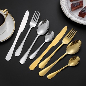 Hot bán Set gương đánh bóng 24 cái Vàng Flatware sang trọng thiết lập dao kéo kim loại thép không gỉ với đứng hộp quà tặng - Product Image 3