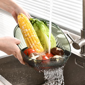 Grande cuvette de lavage et d'égouttage pour riz et légumes en PET transparent, facile à nettoyer, compatible lave-vaisselle, pour fruits et légumes de cuisine - Product Image 1