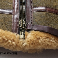 Manteau d'hiver chaud personnalisé pour hommes B3 veste de vol en fourrure ailes d'hommes revers peau de cheval véritable peau de mouton fourrures en cuir