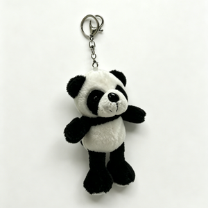 Porte-clés personnalisé en peluche panda, mini-breloque panda en peluche, porte-clés panda noir et blanc, breloque de sac panda mignon en peluche - Product Image 1