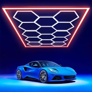 Hexagon LED <span class=keywords><strong>Garage</strong></span> Light Lot de 14 lumières en nid d'abeille avec cadre rectangulaire rouge bleu <span class=keywords><strong>vert</strong></span> 6500K pour <span class=keywords><strong>garage</strong></span> sous-sol entrepôt etc. - Product Image 3