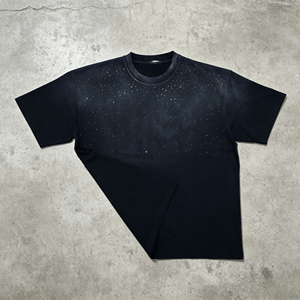Camisetas Personalizadas de Estilo Urbano con Pedrería, 250 g/m², Camisetas de Cuello Redondo de Manga Corta con Estilo Urbano Hip Hop - Product Image 4