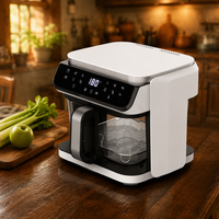 Friteuse à air chaud 5,5 L sans huile, multifonction, écran tactile, menus automatiques, nettoyage facile, tiroir en verre transparent