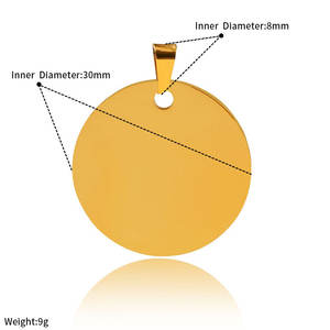 Logo personnalisé gravé en acier inoxydable blanc métal breloques étiquette d'identification anti-perte or argent pendentif pour <span class=keywords><strong>bricolage</strong></span> collier bracelet - Product Image 2