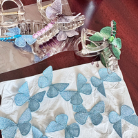 Patchs brodés papillon, appliques papillon en fil pailleté pour la confection de pinces à cheveux, coiffes, vêtements et accessoires de décoration