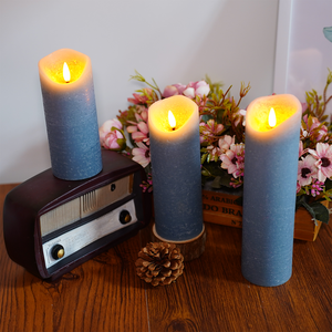 Kakoya Điện <span class=keywords><strong>Flameless</strong></span> Trụ Cột Nến Màu Xanh Nhấp Nháy LED 3D Bullet Hình Dạng Bất Sáp Cho Trang Trí Nội Thất Đám Cưới Diwali Hot Bán Từ Xa - Product Image 2