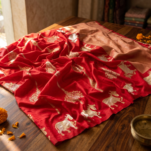Heavy Glossy Heavy Banarasi Silk Ethnic Saree with Exclusive <b>Blouse</b> Party Wedding Festival wear Elegant Style Women Girl wear - Product Image 3