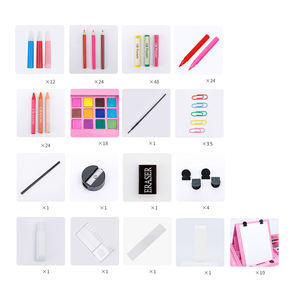 مجموعة رسم فنية 2026 تحتوي على 208 قطعة من أقلام التلوين المائية غير السامة مع حامل رسم وصندوق هدايا بلاستيكي - Product Image 6