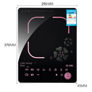 เตาแม่เหล็กไฟฟ้า220V แบบพกพาสำหรับใช้ในครัวแผ่นคริสตัลขัดเงาลูกบิดอลูมิเนียมสำหรับใช้ในครัวเรือน - Product Image 1