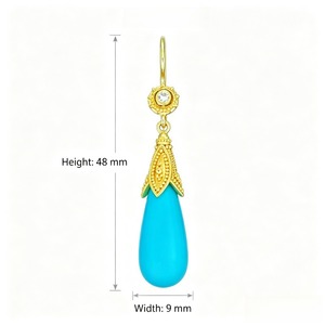 Orecchini pendenti con incisione a goccia d'acqua in stile bohémien, orecchini da sposa retrò da donna, orecchini personalizzati per matrimonio - Product Image 4