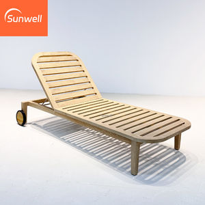 Chaise longue en teck moderne, résistante aux UV, portable, ensemble de salon de <span class=keywords><strong>jardin</strong></span> pour une utilisation en extérieur, salon, hôtels, villas, piscine - Product Image 3