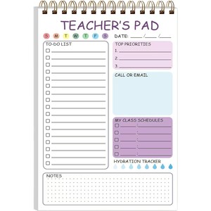 Liste de tâches de l'enseignant en couleur, planification hebdomadaire à reliure enroulée, calendrier de rotation givré en PP, carnet d'autodiscipline, carnet à spirales - Product Image 5