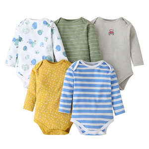 Conjunto de 5 Piezas de Ropa de Bebé de Manga Larga 2021, 100% Algodón, Mamelucos de Bebé Tejidos - Product Image 5