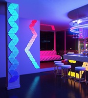 Panneaux lumineux triangulaires, panneau lumineux LED intelligent, contrôle intelligent, synchronisation de jeu, RGB, commande vocale, lumière murale triangulaire