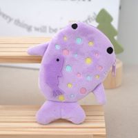 Vente en gros de mini porte-monnaie en peluche Kawaii, sac de rangement mignon en forme de requin, porte-monnaie en peluche, porte-clés créatif, cadeau pour filles