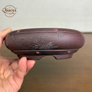 Vasi per Bonsai Classici Ecologici Yixing, Piccoli Vasi in Argilla Viola, Vaso per Orchidee, Artigianato Artistico, Vaso per Piante Succulente, Decorazione Casa <span class=keywords><strong>e</strong></span> Giardino - Product Image 3