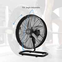 Ventilateur sur pied électrique puissant en métal de 20 pouces, grande taille, 140W, oscillation à 90 degrés, 3 vitesses, faible bruit, usage domestique