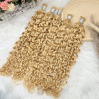 Capelli Umani 100% Double Drawn per Intrecciare, Onda Acqua 613, Capelli Umani Brasiliani Grezzi 12A, Bulk per Intrecciare Stile Boho