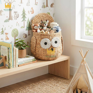 Cesta de Almacenamiento Ecológica de Seagrass con Tapa, Tejida a Mano, Organizador de Juguetes para Dormitorio Infantil - Product Image 4