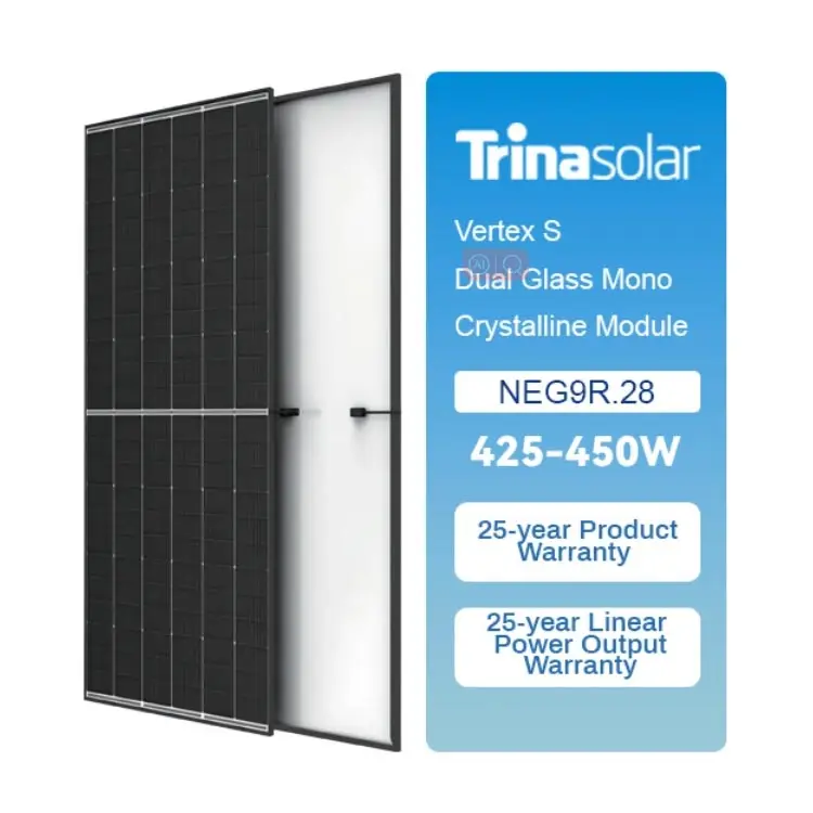 Trina Tsm-Neg9r. 28 425W 430W 435W 440W 445W double module monocristallin en verre panneau solaire pour projet de sol domestique passerelle solaire