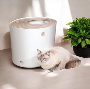 Bac à litière pour chat 20L en PP blanc, facile à nettoyer, confortable, anti-odeurs, grande capacité, sans poussière, durable - Product Image 1