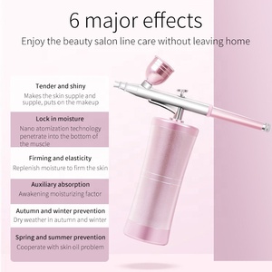 Pistolet pulvérisateur d'eau portable pour le visage, la peinture à ongles, le maquillage, la peinture corporelle, la peinture pour gâteaux, le barbier, mini pompe aérographe avec compresseur - Product Image 5