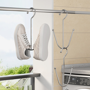 Séchoir à chaussures en acier inoxydable en forme d'aile de mouette, résistant à la rouille, type crochet, pour rangement extérieur sur balcon - Product Image 5