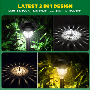 Lampe solaire pour pelouse, lampe de projection pour jardin et cour, étanche IP55, décoration d'intérieur, lumière solaire LED pour patio et allée - Product Image 2