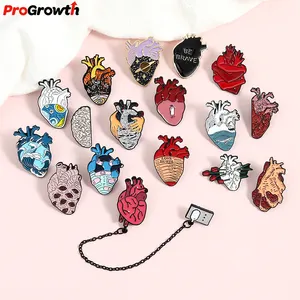 Alloy Heart Series Ticker Viscus Hot Ornaments Personal Versatile Accessories Medical Artistic Fashion Jewelry Brooches
