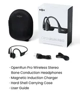 Casque sport ouvert d'oreille SHOKZ OpenRun Pro résistant à la transpiration pour écouteurs sans fil à conduction osseuse Bluetooth pour les entraînements