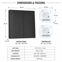 Interrupteur sans fil auto-alimenté RF433 + Énergie cinétique + Sans batterie + Sans câblage + Éclairage intelligent + OEM/ODM + Usine