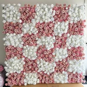 Panneau mural en tissu de soie 3D/5D de luxe, fleurs artificielles, roses, pour décoration de mariage ou de Noël - Product Image 5