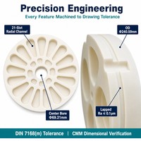 SINTYRON Kit de disques de soupape pour adoucisseur d'eau en céramique d'alumine, 4 pièces, Al2O3 95%, Capuchon de sel principal, Capuchon d'alimentation, Rotor, OEM, Traitement de l'eau