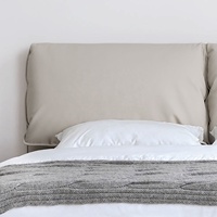 Lit double Zayshine en cuir véritable italien minimaliste pour chambre principale, modèle Oreille d'éléphant, 1,8 mètre, grande taille, avec rangement fonctionnel