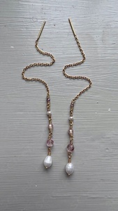 Boucles d'oreilles pendantes en quartz à facettes faites à la main, style minimaliste, en pierre naturelle dorée, pour femme, cadeau, vente en gros, collection été - Product Image 3