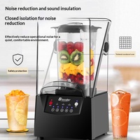 Machine à glace pilée commerciale, mixeur silencieux à batterie pour smoothies et thés au lait, vitesse variable, idéal pour hôtels et commerces.