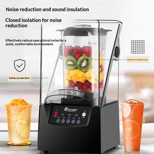 เครื่องทำน้ำแข็งเกล็ดหิมะเชิงพาณิชย์พร้อมฝาปิด, เครื่องทำสมูทตี้สำหรับร้านชานม, เครื่องปั่นแบบเงียบเก็บเสียง, เครื่องคั้นน้ำผลไม้อัจฉริยะแบบมีฝาปิด - Product Image 1