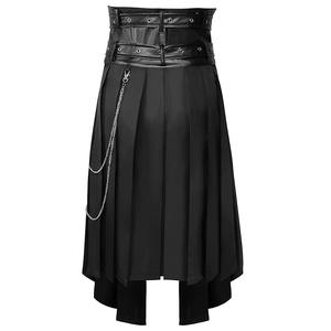 Falda Plisada Punk con Frente Abierto, Cinturón de Cuero Gótico para Hombre, Kilt Medieval Romano de Guerrero, Cadena de Metal, Ropa Elegante - Product Image 4