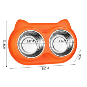 Stainless Steel Double Bowl - <b>Large</b> Slow Feeder Anti-Slip Wholesale - Product Image 5