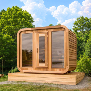 เครื่องกำเนิดไอน้ำ6KW สำหรับสวนหลังบ้านห้องซาวน่าไม้ซีดาร์สีแดงแบบทันสมัยพร้อมฟังก์ชันไอน้ำเปียกม้านั่งกว้างขวาง - Product Image 6