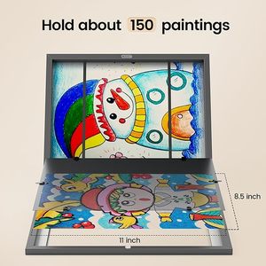 HuaJia Eco-Friendly Black <strong>Children's</strong> <strong>Art</strong> <strong>Frame</strong> for Kids Artwork Front Opening Holds 150 Drawings 8.5x11 Flower Animal Mat OEM - Product Image 5