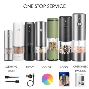 ชุดเครื่องบดเกลือและพริกไทยแบบชาร์จไฟได้ ปรับระดับความละเอียดได้ ทำความสะอาดง่าย ยอดนิยมในกลุ่มผู้บริโภคแบรนด์ส่วนตัว - Product Image 4