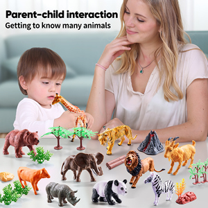 37-pcs rừng động vật bức tượng nhỏ thiết lập giáo dục nhựa con hươu cao cổ gấu hổ Lạc Đà sư tử mô hình với hộp lưu trữ - Product Image 5